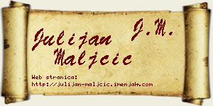Julijan Maljčić vizit kartica